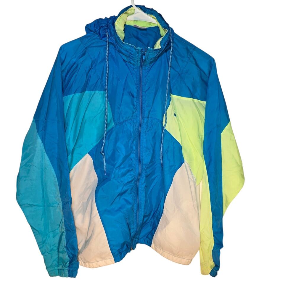 Vintage Nike Colorblock Windbreaker Track Jacket Hidden Hood Women's Size Medium